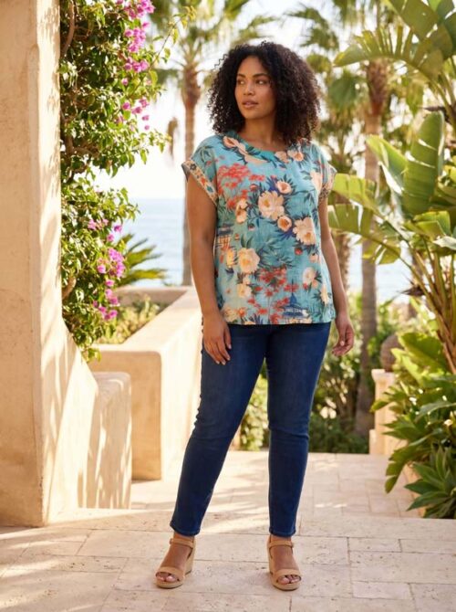 Orientique Gordes Rolled Neckline Top 23170