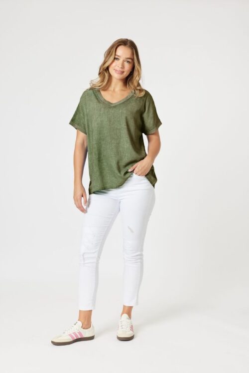 Threadz Sienna Top Olive 47685