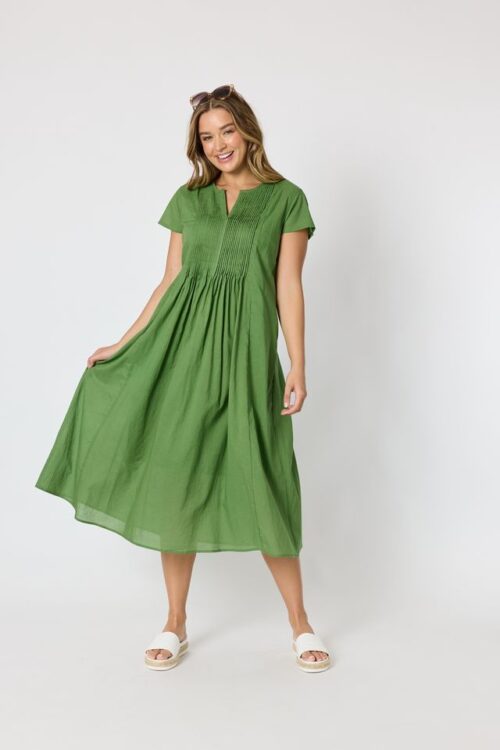 Threadz Acacia Cotton Dress Apple 49587