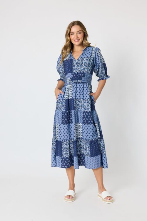 Threadz Costa Mesa Print Dress Navy Multi 49736